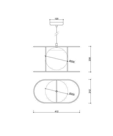 Ummo lampa wisząca Kuglo E27 czarna KUB122B0