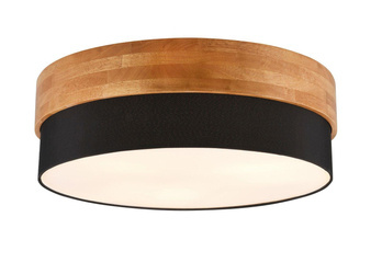Trio plafon Seasons 3xE27 czarny/drewno 611500302