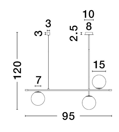 Luces Exclusivas lampa wisząca LED Aereo G9 2x5W IP20 czarno/złota LE43368
