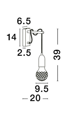Luces Exclusivas kinkiet Bani G9 czarny LE42708
