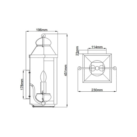 Quintiesse kinkiet zewnętrzny Anchorage 2xE14 ocynk IP44 QN-ANCHORAGE-M