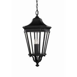 Elstead lampa wisząca zewnętrzna Cotswold Lane 3xE14 czarna IP23 FE-COTSLN8-L-BK
