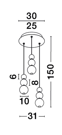 Luces Exclusivas lampa wisząca LED Moca ściemnialna Ø 31 cm 23W 2281lm 3000K IP20 chrom LE43466