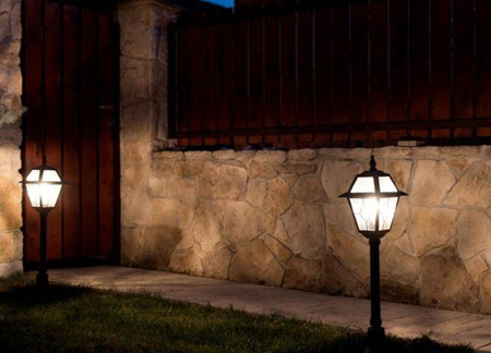 Su-ma lampa stojąca zewnętrzna Witraż E27 czarna/patyna 80cm IP43 K 5002/3/N