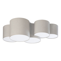 TK Lighting plafon Mona 5xE27 biało/brązowy 6593