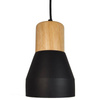Step Into Design lampa wisząca Concrete E27 czarno/drewniana ST-5220 black