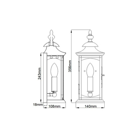 Quintiesse kinkiet zewnętrzny Market Square E14 brązowy IP44 QN-MARKET-SQUARE-S