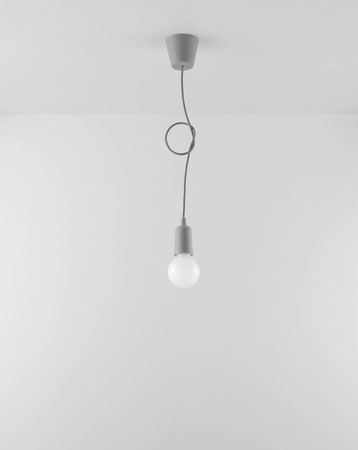 Sollux lampa wisząca Diego 1 E27 szara SL.0575