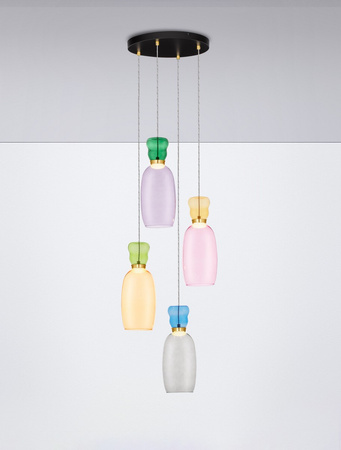 Luces Exclusivas lampa wisząca LED Perene Ø 42 cm 32W 3660lm 3000K IP20 czarno/wielokolorowa LE44468