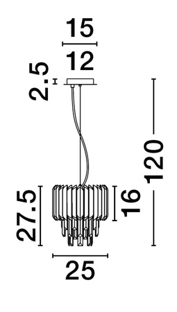 Luces Exclusivas lampa wisząca LED Acaten Ø 25 cm E14 1x5W IP20 chrom LE43573