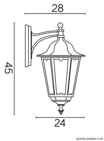Su-ma kinkiet zewnętrzny Retro Classic E27 czarny/patyna IP43 K 3012/1/D