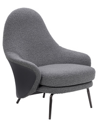 King Home Fotel LOBBY TEDDY szary - stal nierdzewna, czarny opal HE493-3.A-02.RM14