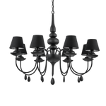 Ideal Lux żyrandol / lampa wisząca Blanche 8xE14 czarna 111896