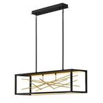 Quintiesse lampa wisząca LED Styx 55W 5980lm 3000K czarno/złota QN-STYX-LED-ISLE-BG