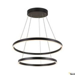 SLV lampa wisząca LED One Double 55W 2120lm 3000/4000K 130° ściemnialna czarna Ø80cm 1004767