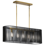 Quintiesse lampa wisząca Linara 5xE27 czarno/mosiężna QN-LINARA-ISLE-BK