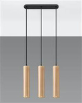 Sollux lampa wisząca Lino 3 GU10 czarno/drewniana SL.0638