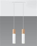 Sollux lampa wisząca Pablo 2 2xGU10 biało/drewniana SL.0629