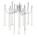 Quintiesse lampa wisząca Nula 12xE14  biało/złota QN-NULA-12P