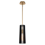 Quintiesse lampa wisząca Linara E27 czarno/mosiężna QN-LINARA-P-BK