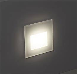 Mistic Lighting oczko ścienne schodowe LED Dot SQ Glass 1,5W 31lm 3000K białe IP65/20 MSTC-05411903+MSTC-05118010