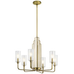 Quintiesse lampa wisząca Kimrose 6xE14 mosiężna QN-KIMROSE6-BNB