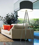 Azzardo lampa podłogowa Finn E27 czarna/chrom 150cm AZ1039