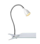 Markslojd lampka biurkowa LED z klipsem Tulip 3W 160lm 3000K biała/chrom 106091