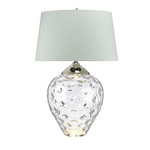 Quintiesse lampka biurkowa Samara 2xE27 + GU10 szara/nikiel Ø51cm QN-SAMARA-TL-LRG-CLR