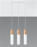 Sollux lampa wisząca Pablo 3 GU10 biało/drewniana SL.0630