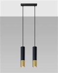 Sollux lampa wisząca Loopez 2 2xGU10 czarno/złota SL.0953