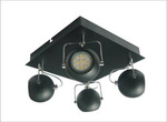 Candellux plafon (reflektorki) Tony 4xGU10 (załączono 3W 240lm 3000K) czarny 98-25036