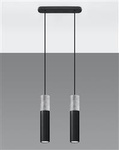 Sollux lampa wisząca Borgio 2 2xGU10 czarno/betonowa SL.0651