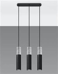 Sollux lampa wisząca Borgio 3 GU10 czarno/betonowa SL.0652