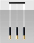 Sollux lampa wisząca Loopez 3L 3xGU10 czarno/złota SL.0954
