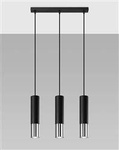 Sollux lampa wisząca Loopez 3L 3xGU10 czarna/chrom SL.0942