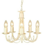 Elstead żyrandol / lampa wisząca Minster 5xE14 kość słoniowa/złota MN5-IV-GOLD