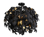 RL plafon Leavy 3xE14 czarny/złoty R60463032