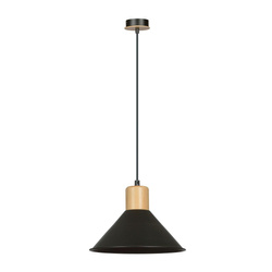 Emibig lampa wisząca Rowen 1 E27 czarno/drewniany 1044/1