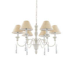 Ideal Lux żyrandol / lampa wisząca Provence 6xE14 biała 003399