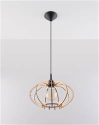 Sollux lampa wisząca Mandarino E27 drewniana SL.0392
