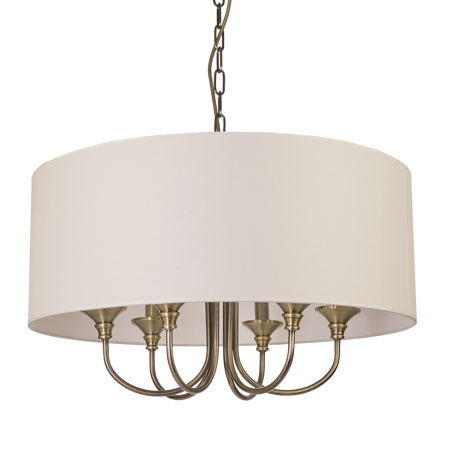 CosmoLight żyrandol / lampa wisząca Abu Dhabi 6xE14 biało/mosiężna P06871BR