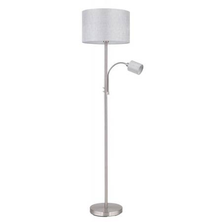 Globo lampa podłogowa Paco E27 + E14 szara 170cm 15185S4