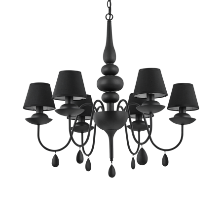 Ideal Lux żyrandol / lampa wisząca Blanche 6xE14 czarna 111872