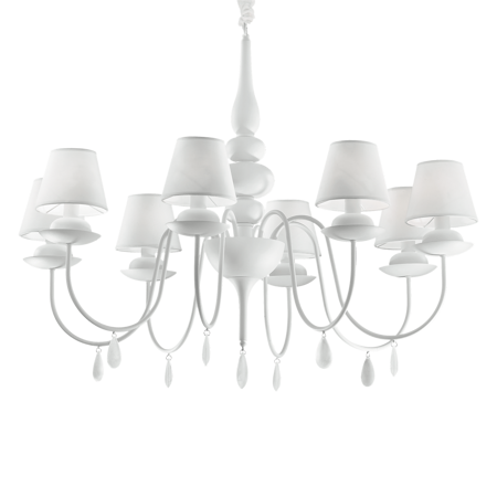 Ideal Lux żyrandol / lampa wisząca Blanche 8xE14 biała 035574