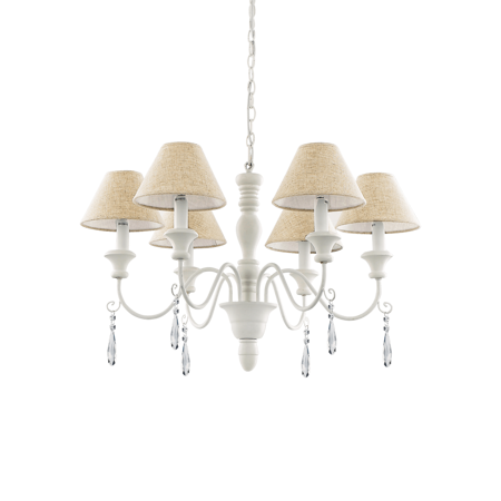 Ideal Lux żyrandol / lampa wisząca Provence 6xE14 biała 003399