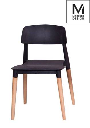 Modesto Design krzesło Ecco czarne polipropylen, podstawa bukowa C1015.BLACK