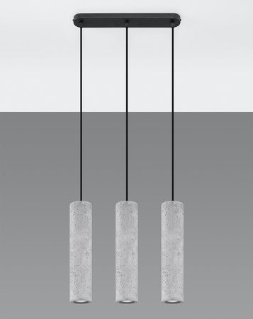 Sollux lampa wisząca Luvo 3 GU10 czarno/betonowa SL.0655