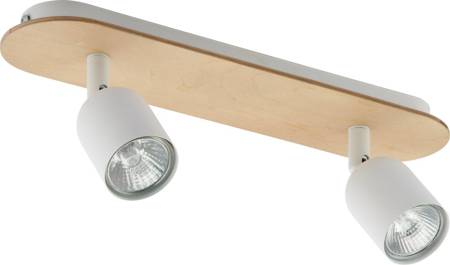 TK Lighting plafon (reflektorki) Top Wood 2xGU10 biało/drewniany 3295