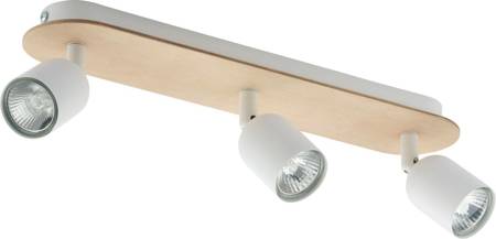 TK Lighting plafon (reflektorki) Top Wood 3xGU10 biało/drewniany 3296